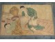 Peinture érotique personnages couple chinois kamasutra Chine XIXème siècle