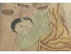 Peinture érotique personnages couple chinois kamasutra Chine XIXème siècle