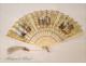 Ivory fan, gallant scene, nineteenth