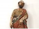 Statue sculpture bois polychrome Saint personnage religieux prophète XVIIIè