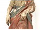 Statue sculpture bois polychrome Saint personnage religieux prophète XVIIIè