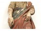 Statue sculpture bois polychrome Saint personnage religieux prophète XVIIIè