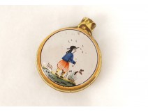 Secouette faïence Quimper personnage breton fleur de lys XIXème siècle