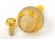 Service 2 carafes bonbonnière cristal Bohême chasse cerf biche renard XIXè