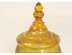 Service 2 carafes bonbonnière cristal Bohême chasse cerf biche renard XIXè