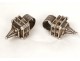 Massive hair jewelry silver rings pair Morocco Anti Atlas twentieth Smoughen