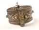 Bracelet charnière argent émaux berbère Maroc Nbala Tanbelt Anti-Atlas XXè