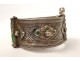 Bracelet charnière argent émaux berbère Maroc Nbala Tanbelt Anti-Atlas XXè