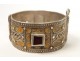 Bracelet charnière Tizerzai argent émaux Maroc Ida Nadif Anti-Atlas XXème