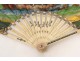 Fan gouache scene gallant character Antique Gold fan 18th Executive
