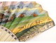 Fan gouache scene gallant character Antique Gold fan 18th Executive