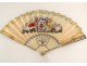 Fan gouache scene gallant character Antique Gold fan 18th Executive