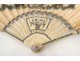 Fan gouache scene gallant character Antique Gold fan 18th Executive