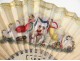 Fan gouache scene gallant character Antique Gold fan 18th Executive