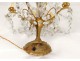 Paire grandes girandoles Louis XV bronze doré pampilles cristal verre XIXè