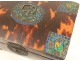 Coffret boîte écaille émaux cloisonnés fleurs XIXème siècle