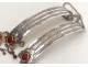 Belt carnelian cabochons Turkmen silvered bronze fibulae Asia nineteenth