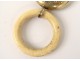 Rattle silver gilt flowers french sterling silver rattle XIX