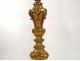 Grand pique-cierge bougeoir lampe bois sculpté doré coquilles XVIIè siècle