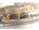 Model boat masts bottle diorama 3 Abbeville house Folk Art XXth