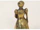 Table bell gilded bronze female french antique medieval bell XIX
