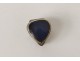 Petite boîte miniature argent massif coeur verrerie XXème siècle