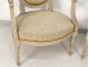 Pair of Louis XVI armchairs convertibles medallion lacquered wood tapestry XVIII