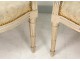Pair of Louis XVI armchairs convertibles medallion lacquered wood tapestry XVIII