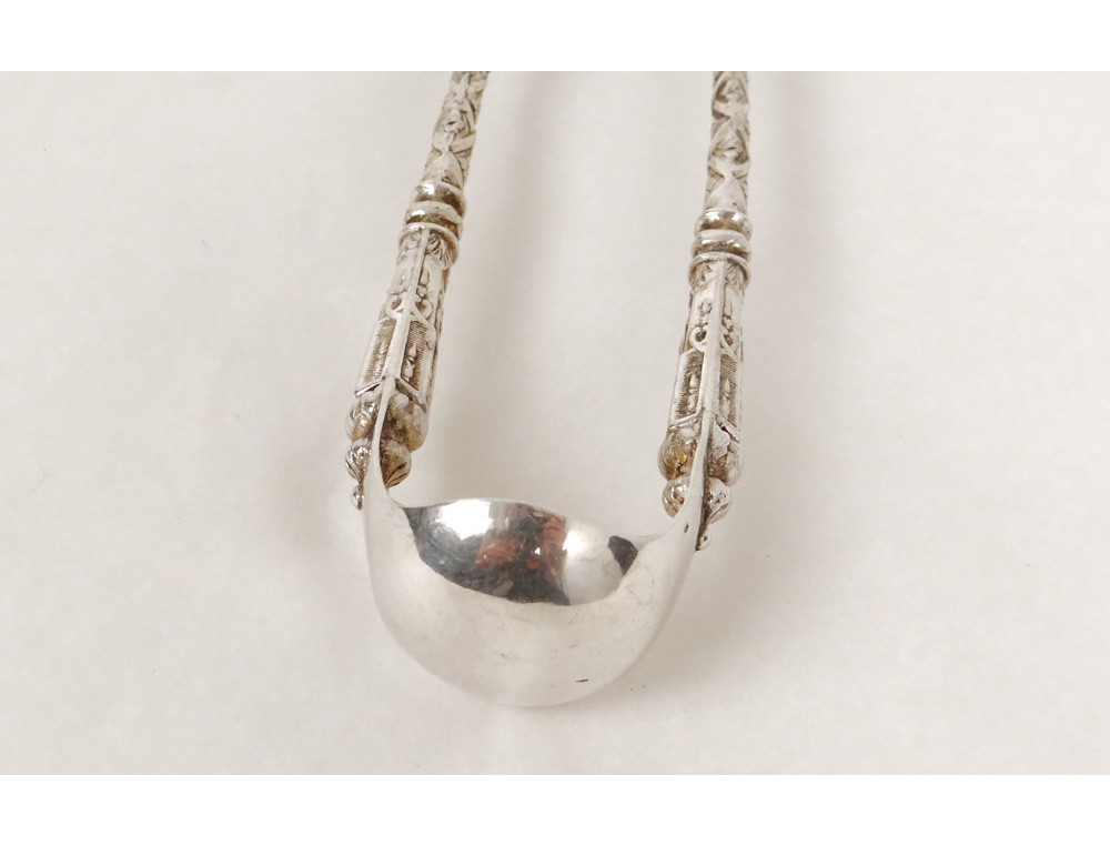 Pince à sucre 1900 patte de lion poinçon métal argenté - Arts de la table