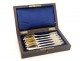 6 teaspoons silver gilt wooden box Minerva Napoleon III nineteenth