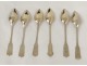 6 teaspoons silver gilt wooden box Minerva Napoleon III nineteenth