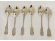 6 teaspoons silver gilt wooden box Minerva Napoleon III nineteenth