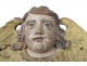 Sculpture polychrome carved angel cherub putti head seventeenth century
