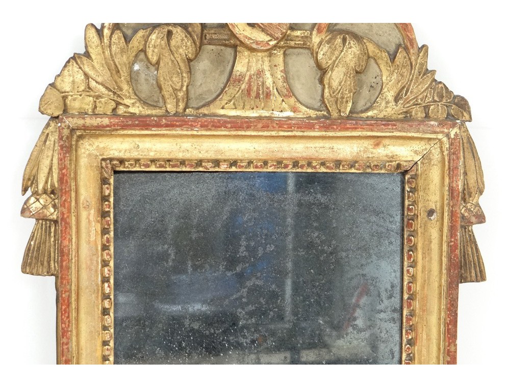 Louis XVI carved wood mirror attributes music bird ice eighteenth century