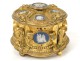 Rare case gilded bronze medallions characters Gothic jewelry biscuit 19th