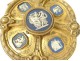 Rare case gilded bronze medallions characters Gothic jewelry biscuit 19th