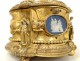 Rare case gilded bronze medallions characters Gothic jewelry biscuit 19th