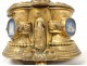 Rare case gilded bronze medallions characters Gothic jewelry biscuit 19th