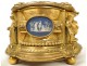 Rare case gilded bronze medallions characters Gothic jewelry biscuit 19th
