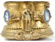 Rare case gilded bronze medallions characters Gothic jewelry biscuit 19th