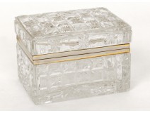 Beautiful crystal box box carved golden brass nineteenth Baccarat France
