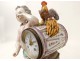 Exceptional porcelain cherub clock cock drum music allegory 19th