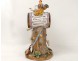 Exceptional porcelain cherub clock cock drum music allegory 19th