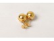 Pair of gold earrings pearl solid 18K gold earrings twentieth century