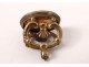 Cachet sceau de châtelaine bronze doré agate coquille french seal XIXème
