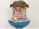 Lampe pétrole porcelaine bronze enfant indien perroquet panthère NapIII 19è