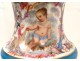 Lampe pétrole porcelaine bronze enfant indien perroquet panthère NapIII 19è