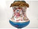 Lampe pétrole porcelaine bronze enfant indien perroquet panthère NapIII 19è