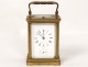 Pendulette d'officier voyage horloger Leroy marine bronze doré clock XIXème