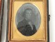 Daguerréotype photographie portrait homme laiton cadre cuir gaufré XIXème
